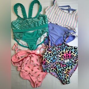 Four Two-Piece Kids Swimsuits Lot- Size Small